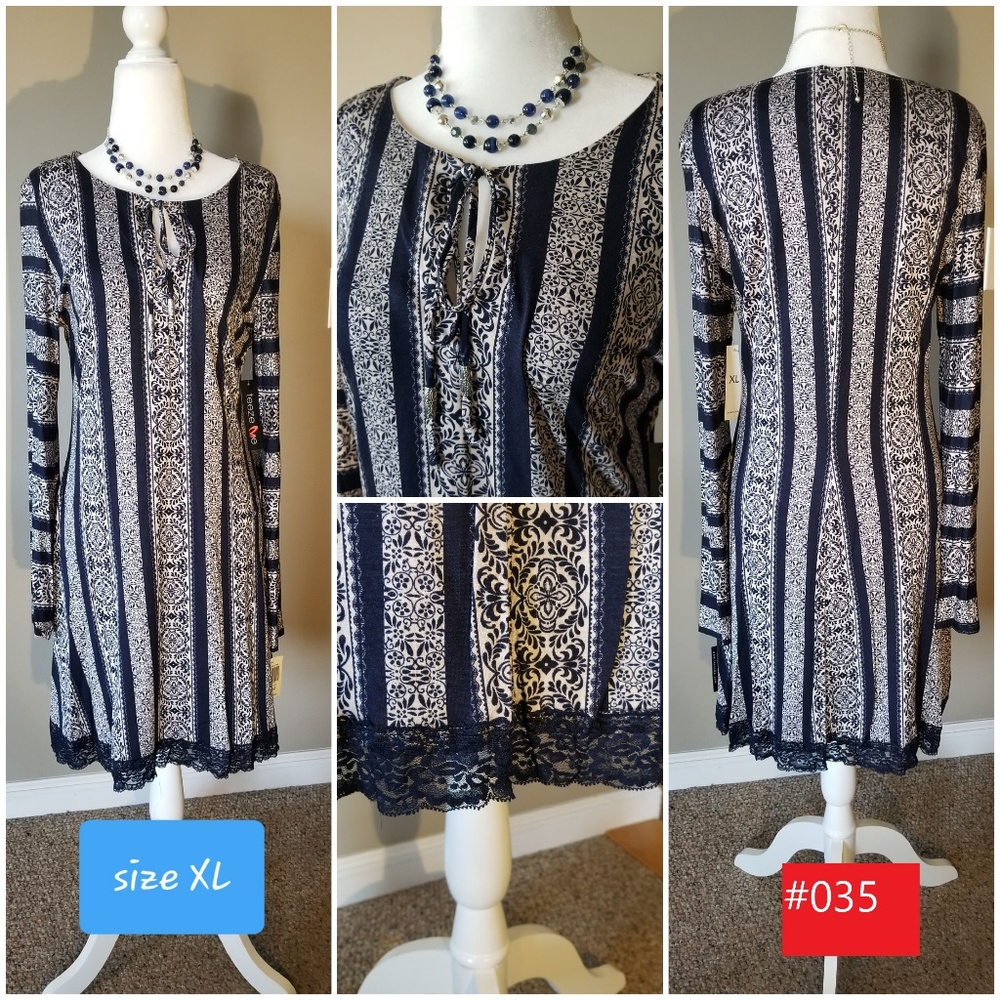 Printed Bell-Sleeve Shift Dress